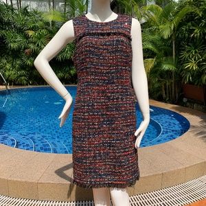 Ann Taylor Shimmer Tweed Sheath Dress Size 10 Classic Polished Preppy Expensive